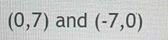 (0,7) and (-7,0)