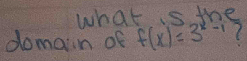 what is the 
domain of f(x)=3^(x^-1)