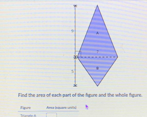 Figure Area (square units) 
Triangle A □