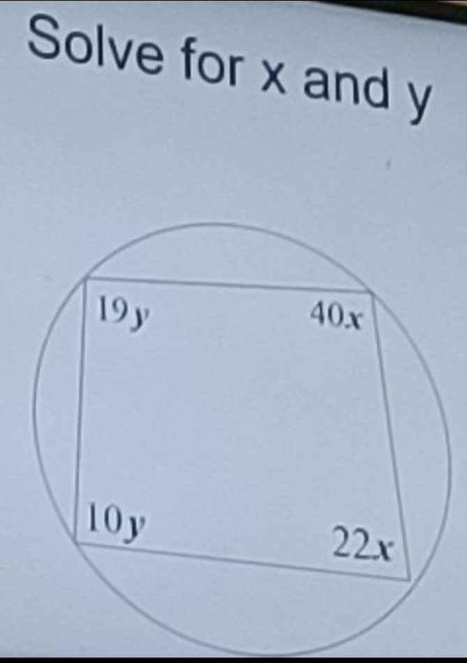 Solve for x and y