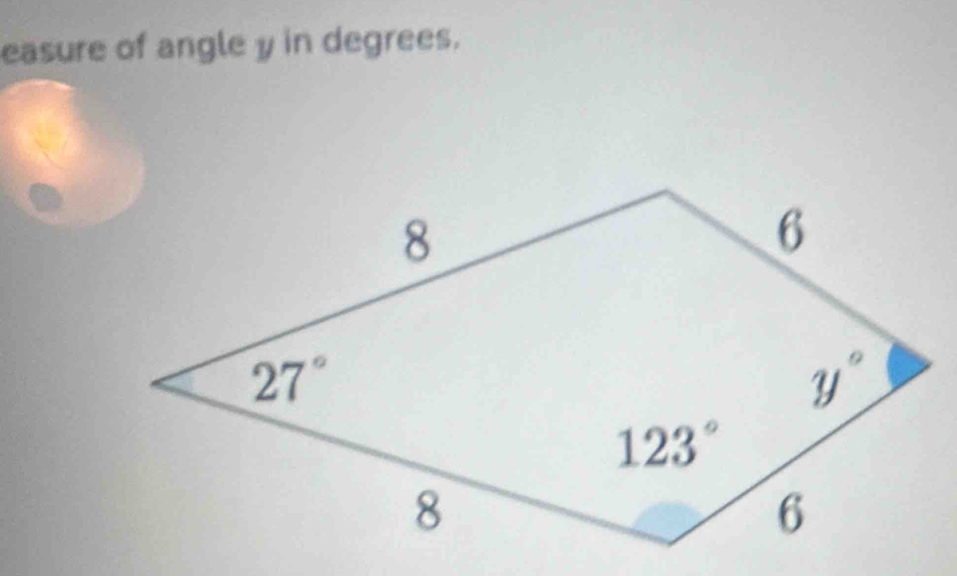 easure of angle y in degrees.