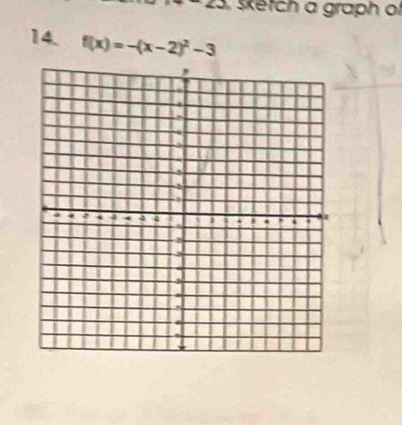 angle 2 sketch a graph of 
14. f(x)=-(x-2)^2-3