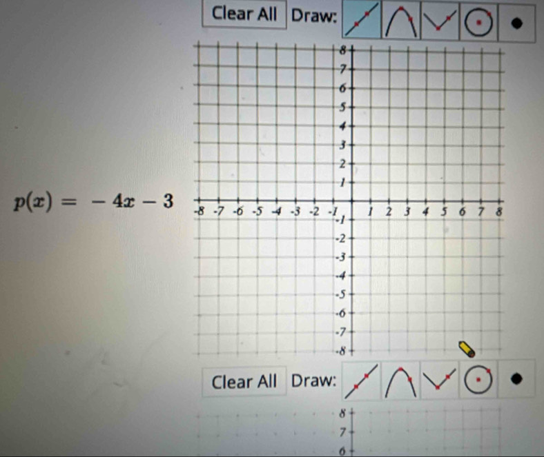 Clear All Draw:
p(x)=-4x-3
Clear All Draw:
7
。