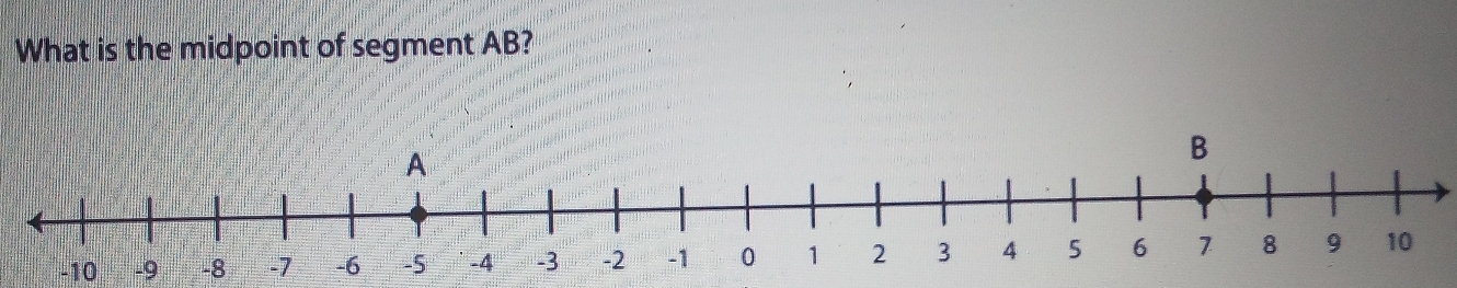 What is the midpoint of segment AB?
-10 -9 -8