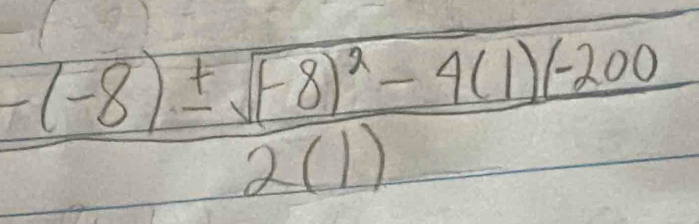 frac -(-8)± sqrt((-8)^2)-4(1)(-2002(1)