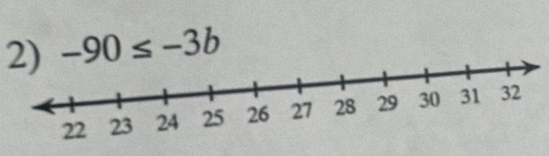 -90≤ -3b