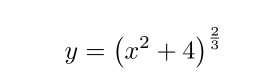 y=(x^2+4)^ 2/3 