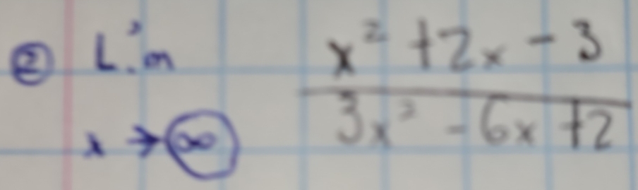 limlimits _xto  e (x^2+2x-3)/3x^2-6x+2 