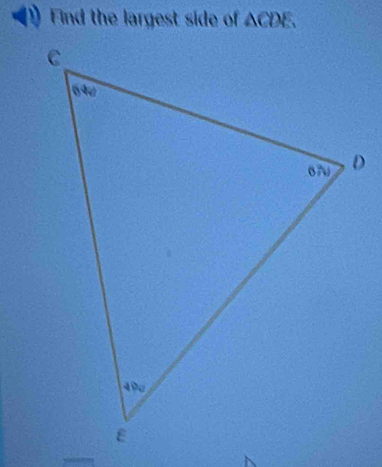 Find the largest side of ACDE.