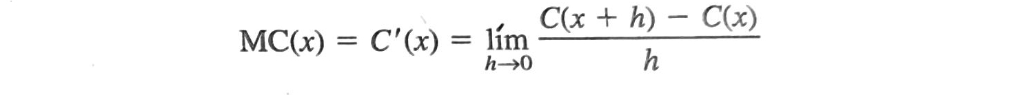 MC(x)=C'(x)=limlimits _hto 0 (C(x+h)-C(x))/h 