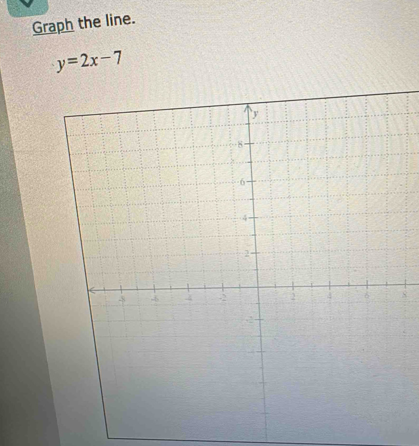 Graph the line.
y=2x-7
8