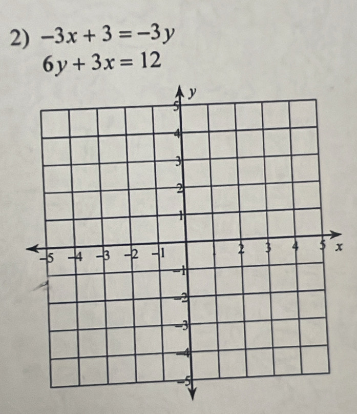 -3x+3=-3y
6y+3x=12
x