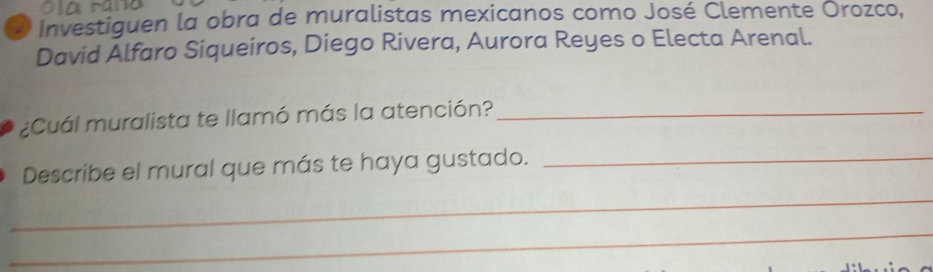 Resuelto:a Investiguen la obra de muralistas mexicanos como José ...
