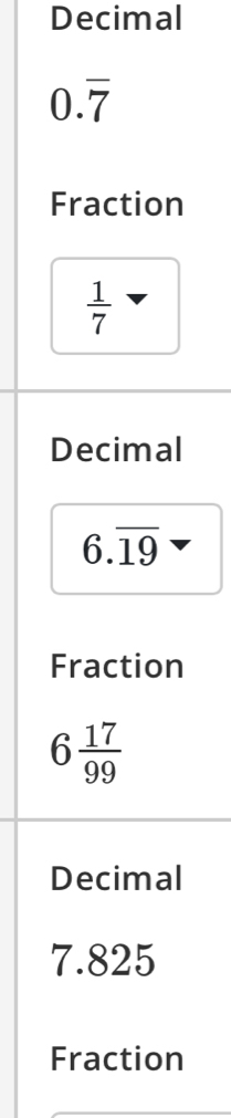 Decimal
Fn
l
n
l
7
Fn