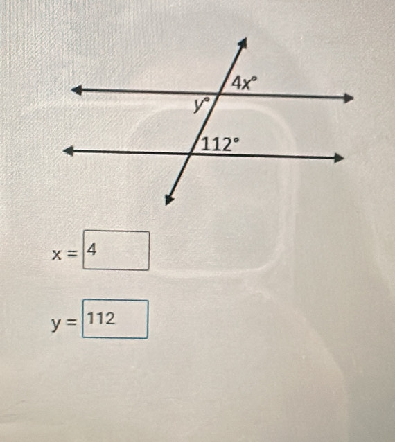 x= 4
y=112