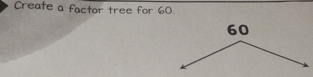 Create a factor tree for 60.