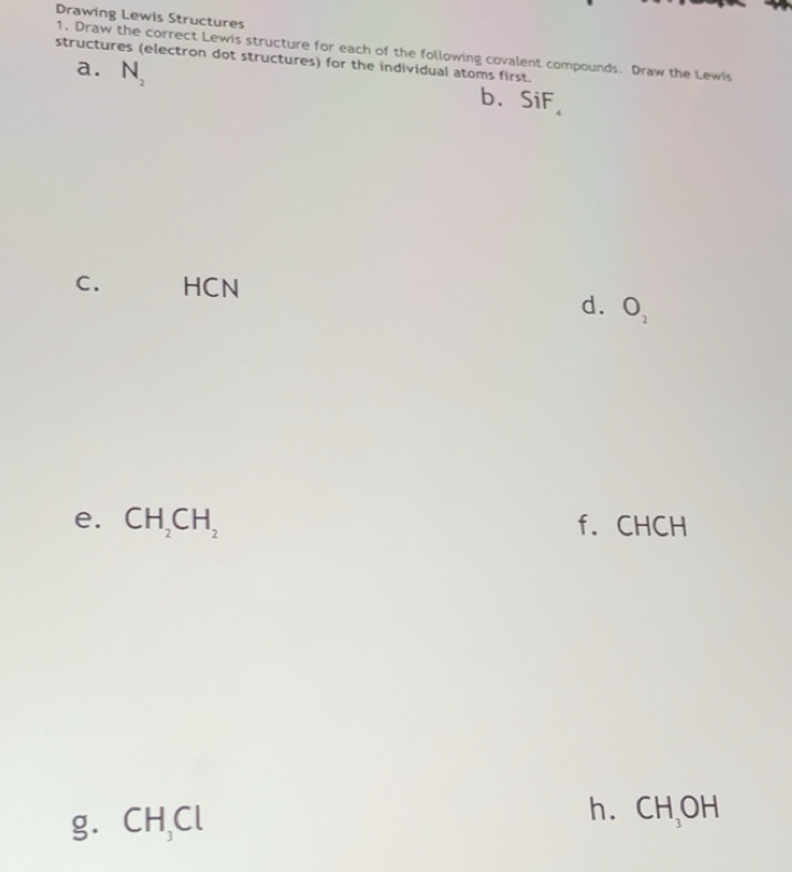 Solved: Drawing Lewis Structures structures (electron dot structures ...