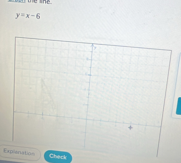 upn the line.
y=x-6
Eheck