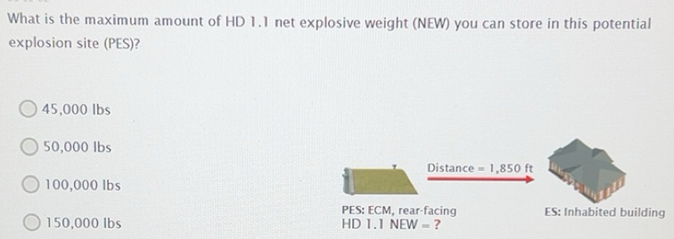 Solved: What is the maximum amount of HD 1.1 net explosive weight (NEW ...