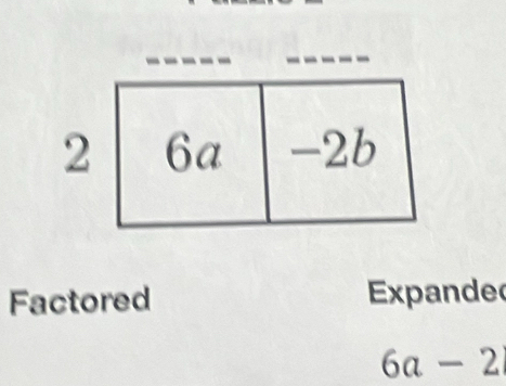 Factored Expande
6a-2