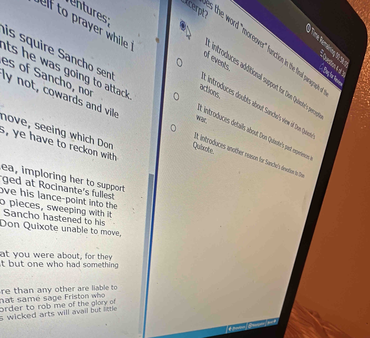 Solved: ntures elf to prayer while Time Remaining 00:5º cerpt the word ...
