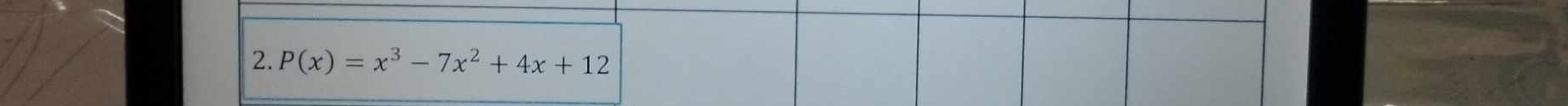P(x)=x^3-7x^2+4x+12