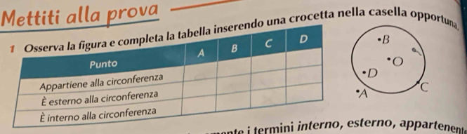 Mettiti alla prova 
una crocetta nella casella opportuna 
e i tererno, appartenente