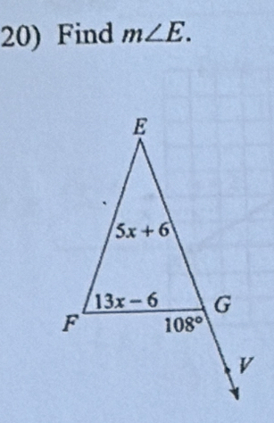 Find m∠ E.