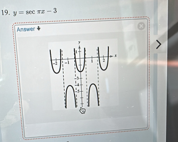 y=sec π x-3
Answer 
.