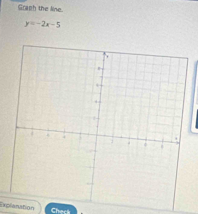 Graph the line.
y=-2x-5
Explanation Check