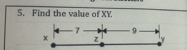 Find the value of XY