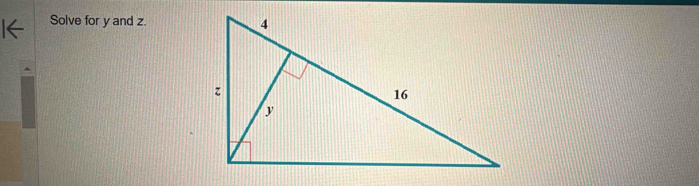 Solve for y and z.