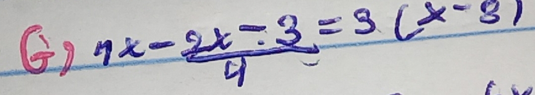 4x- (2x-3)/4 =3(x-3)