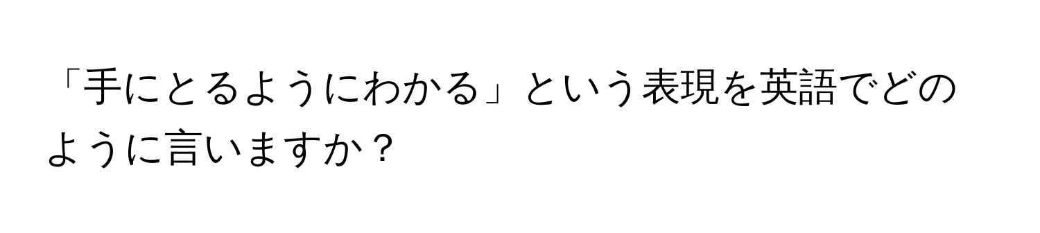 「手にとるようにわかる」という表現を英語でどのように言いますか？