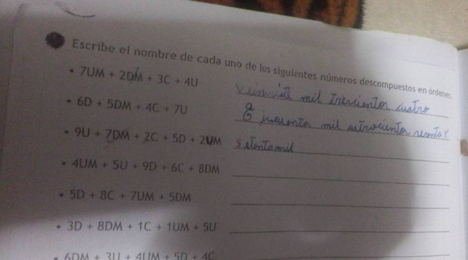 Resuelto:Escribe el nombre de cada uno de los siguientes números ...
