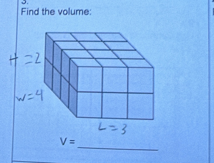 Find the volume: 
_
V=