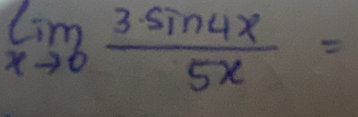 limlimits _xto 0 3sin 4x/5x =