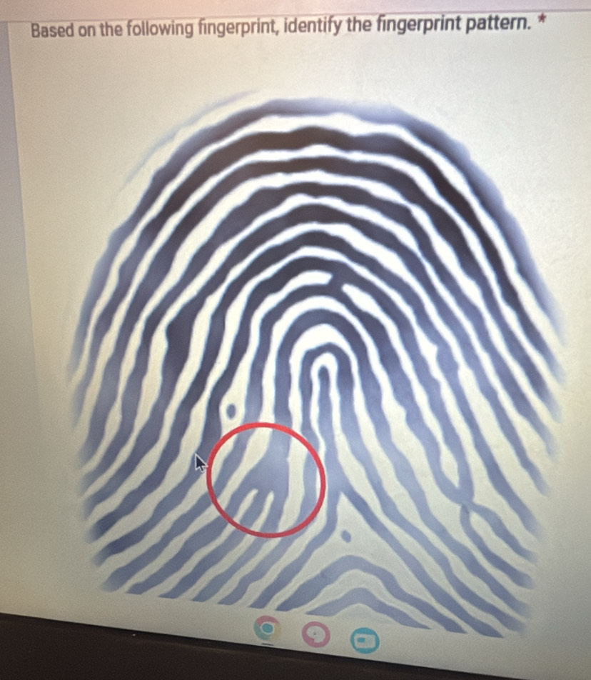 Solved: Based on the following fingerprint, identify the fingerprint ...