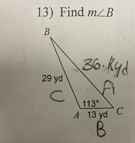 Find m∠ B