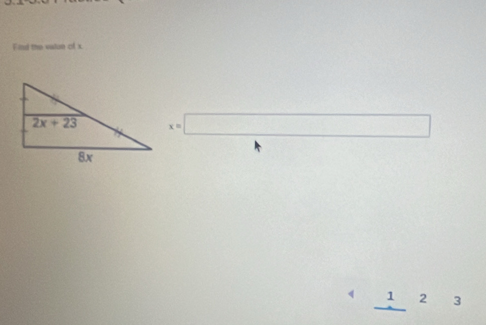 Find the valon of x.
x=□
_ 12 3