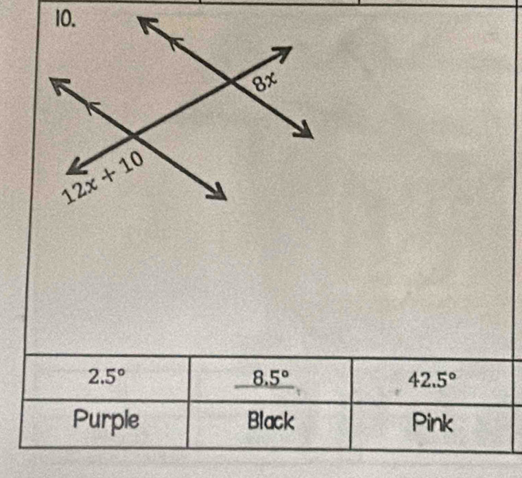 2.5°
_ 8.5°
42.5°
Purple Black Pink