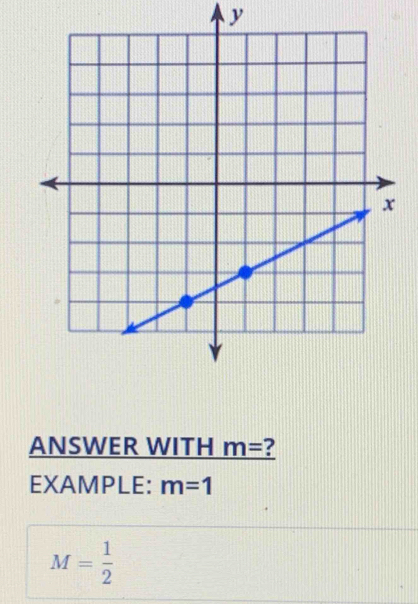 y
ANSWER WITH m= ? 
EXAMPLE: m=1
M= 1/2 