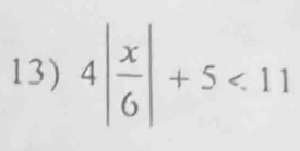 4| x/6 |+5<11</tex>