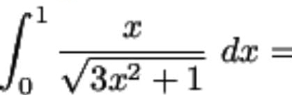 ∈t _0^(1frac x)sqrt(3x^2+1)dx=