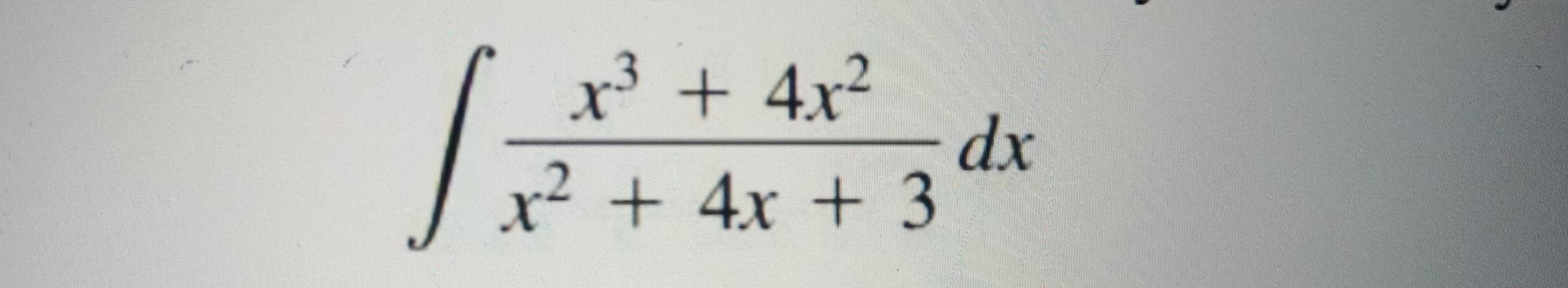 ∈t  (x^3+4x^2)/x^2+4x+3 dx