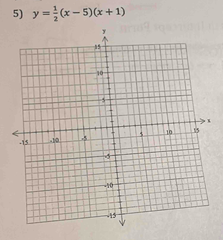 y= 1/2 (x-5)(x+1)