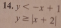 y
y≥ |x+2|