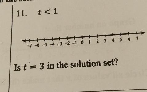 t<1</tex> 
Is t=3 in the solution set?