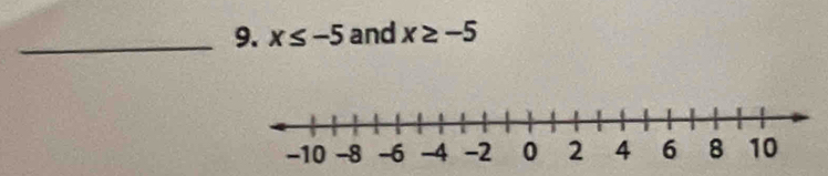 x≤ -5 and x≥ -5