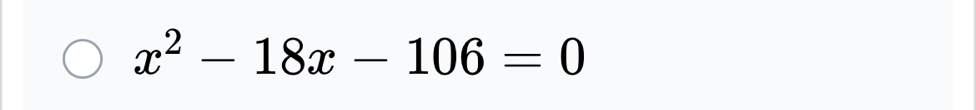 x^2-18x-106=0